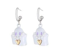 FackLOxc Childish Girl Heart Villain Earrings Sweet and Cool Girls Love Paint Earrings Necklace