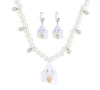 FackLOxc Childish Girl Heart Villain Earrings Sweet and Cool Girls Love Paint Earrings Necklace