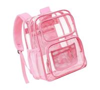 FackLOxc Clear Backpack Heavy Duty with Padded Strap, Side Pockets PVC Transparents Backpack for School, Stadium Event Concert Heavy Duty Large Capacity Bookbags