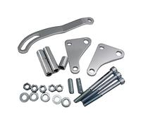 FackLOxc Compatible for Saginaw 327 350 Adjustable Power Steering Pump Bracket Alternat Generator Bracket Kit Accessories Power Steering Pump Billet Aluminum V-belt Slotted Adjustable Long Water