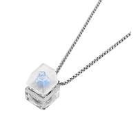 FackLOxc Decompressed Pendant Necklace Men Sweater Chain Mechanical Keyboard LED Light Button Necklace for Computer Geeks