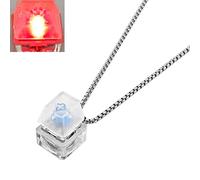 FackLOxc Decompressed Pendant Necklace Men Sweater Chain Mechanical Keyboard LED Light Button Necklace for Computer Geeks