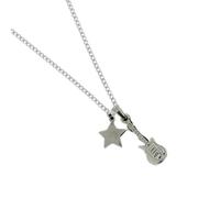 FackLOxc Fashionable Clavicle Chain Silver Plated Guitar Star Charm Neckchain Music Inspires Necklace Distinctive Unisex Jewelry