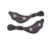 FackLOxc Flower Boot Strap Vintage PU Leather Adjustable Straps Equestrians Accessories Easy to Use Equestrians Accessories