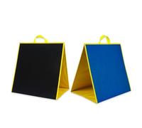 FackLOxc Foldable Green/Black Board Felt Letter Board with 17.12x17.32 Inch Polyester for Script Words and Letters Message Chalkboards for Kids