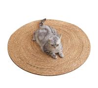 FackLOxc Handwoven Straw Mat Round - Boho Yoga Meditation Rug, Picnic Beach Mat, Non-Slip Cat Pet Friendly Rug for Indoor Outdoor Use - 40cm Natural Foldable