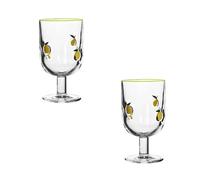 FackLOxc Lemon Patterned Glass Beverage Cups 360ml Capacity Classical Barwares for Juices Cocktails Table Setting Decorative Accents Retro Lemon Juices Glasses