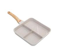 FackLOxc Multi-Functional Non-Stick-Skillet 3 Section-Grill Pan Breakfast Pan-Griddle Divided-Pan Suitable For-Gas Stove Cooker Three-in-One Divided-Skillet Breakfast Pot Steak Fry-Pan