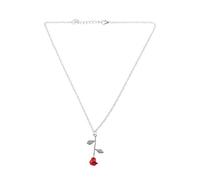 FackLOxc Nice Jewelry Decoration 3D Red Rose Pendant Necklaces Beauty and Golden Filled Necklaces for Girls