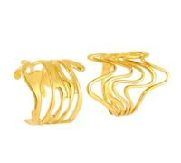 FackLOxc Pack of 2 Multifuntional Finger Jewelry Gold Irregular Shape Rings Set Opening Rings Set Present for Fashion Individuals