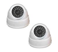 FackLOxc Realistic Fake Security Camera with LED Flashing Light for Indoor Outdoor Use Battery Powered Surveillances Fake CCTV for Home and Shop