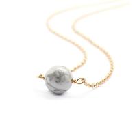 FackLOxc Round Beads Pendant Necklace Handmade Crystal Lucky Jewelry Natural Crystal Necklace Birthday