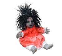FackLOxc Scary Doll Figure With Illuminated Face And Frightening Sound Effect Scary Sitting Doll