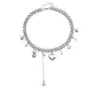 FackLOxc Stylish Alloy Heart Bear Charm Necklace Bracelet Portable for Trendy Women And Trendsetters Enhancing Your Look