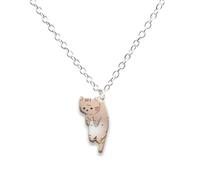 FackLOxc Trendy Cat Charm Necklace Jewelry Cat Pendant Clavicle Chain Ornament Vintage Necklace for Daily Wear Dates Parties