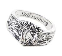 FackLOxc Trendy Styles Horse Rings User Friendly Kirsite Finger Unique Engraved Accessory for Party or Work Alloy