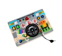 FackLOxc Wooden Busy Boards for Kids Learning Traffics Rules Through Interactive Play and LED Lights Traffics Learning Toy