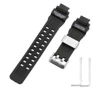 FACLE Men's Resin watch strap Replacement Fit for Casio G shock GW-A1100 GW-A1000 GW-4000 GA-1000 1100 1200 G-1400 Outdoor Sports Watch bands bracelet accessories (Black with metal ring)