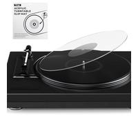 Facmogu 3mm Acrylic Turntable Mat, 12" Clear Vinyl Record Platter Slipmat for LP Record Players, Vinyl Slip Mats for Turntables Antistatic Tighter & Defined Bass & Improves Sound Quality