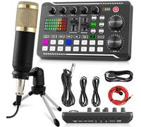 Facmogu F998 Podcast Equipment Bundle, Audio Interface & BM800 Condenser Microphone with Tripod Stand, Professional Recording Studio Package for Live Streaming, Broadcast, Recording, YouTube, TikTok