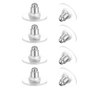 FACOKO 40pcs Fishhook Earring Backs Replacements for Stus - Bullet Clutch Back Earrings for Most Earrings Anti-Loss Silicone Earring Backstops