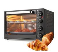 FAcoLL 40L Commercial Pizza Oven, 1500W Electric Mini Oven with 90-230 °C Adjustable Temperature & 60 Min Timer, Multipurpose Toaster Bake Broiler for Restaurant Home Kitchen Baked