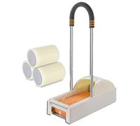 FAcoLL Shoe Cover Dispenser, Automatic Shoe Wrapping Machine with Shoe Film, Disposable Waterproof Shoe Covers Dispenser with Armrest, for Home, Office, Supermarket White