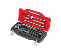 Facom 1/2"D Metric Socket Set 22 Piece Single Hex With Accessories FCMSL151EP22