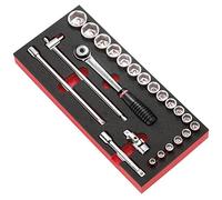 FACOM - 1/2 Inch Metric 6-Point Socket Foam Module - MODM.S1A - Socket Box - Mechanical Tools - Ratchet, Extensions and Sockets Included - Compatible with FACOM Modular Storage System