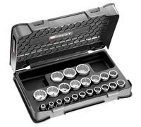 FACOM - 1/2 Inch Socket Set - S400B - 22-Piece 12-Point Metric 8-32 mm Kit - Robust and Strong - Wrench Bits - Storage and Transport Case - Silver Hand Tools