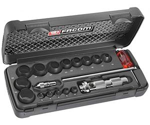 FACOM - 18-Piece Joint Die Cutter Set - 245.J1A - Production of Circular Joints - Composition for Joint Cutting up to 30 mm - Die-Cutter and Compass - Several Dimensions