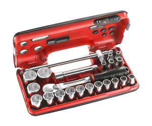 Facom 22 Piece 1/2" Drive Socket Set Metric in Detection Box 1/2"