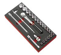 Facom 23 Piece 1/2" Drive Socket Set Metric in Module Tray 1/2"