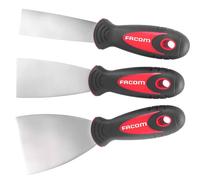 Facom 237.J1 3 Piece Stainless Steel Flexible Spatula / Scraper Set