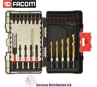FACOM 24 PIECE FLEXTORQ IMPACT DRIVER DRILL & BIT SET, TORX & HEX - EN.1J24PB