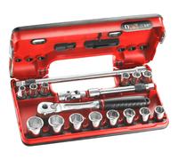 Facom 18 Piece 3/8" Drive Hex Socket Set Metric in Detection Box