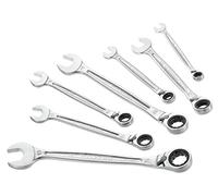 FACOM 467B.J7 Metric Ratchet Combination Spanner Set, Silver, Set of 7 Pieces