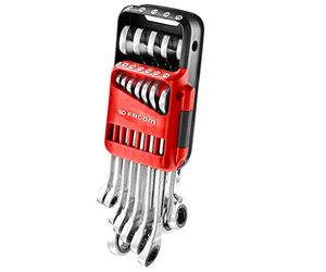 FACOM 467B.JP12 Metric Ratchet Combination Spanner Set on Portable Case, Silver, Set of 12 Pieces