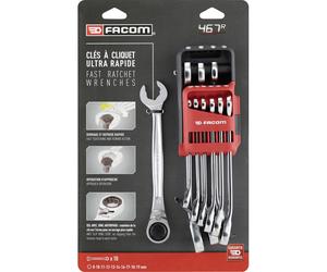 Facom 467BR.JP10PB Ratcheting Crowfoot Wrench Set 10pieces 8-19mm ...