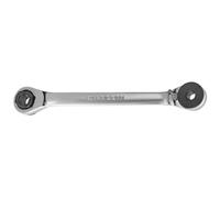 FACOM - 1/4 Inch/5/16 Inch Bit Support Ratchet Wrench - 65.PE - Suitable for Aeronautical Fasteners - Clip Support - 5° Angle of Return - 15° Angled and Knurled Head - Satin Chrome