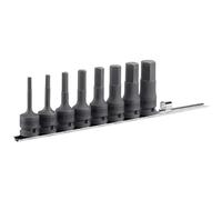Facom 8 Piece 1/2" Drive Long Reach Impact Hexagon Socket Bit Set Metric 1/2"