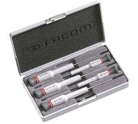 Facom Screwdriver Set AEF.J2 Micro-Tech 5-Piece Precision Slotted, Interchangeable Blades