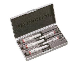 Facom AEF.J5 Micro Tech 5 Piece Flat & Pozi Mini Screwdriver Set Precision