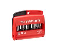 Facom AME.B5 Set of 9 Screwdriver Bits and Bit Holder - Slotted, Pozi, Torx