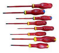 Facom ATB.J8TVE 8 Piece VDE Borneo Slim Mixed Head Screwdriver Set - Plus Minus