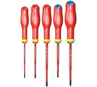 Facom ATD.J5TVE Protwist® 5 Piece VDE Slim Blade Screwdriver Set Slotted & Pozi
