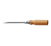 FACOM Athh.14X250 Series Athh Wood Handle Screwdriver for Slotted Head Screws, Hexagonal Forged Blade, 385 mm Length