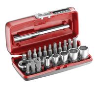 FACOM - Set of 5 1/4 Inch Metric 6-Point Sockets - R1PICO - 1 Ratchet, 5 Socket, 1 Extension, 15 Bit, 1 Socket Bit, 4 Screw Bits, 1 Pack