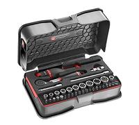 Facom FAC30993 37-Piece Set of 1/4 Metric Hexagonal Sockets + Tips + Foam Tray R.161-6M6PB