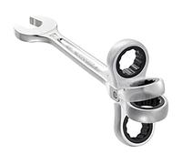 Facom 467bf. 18 Metric Articulated Ratchet Combination Spanner, 18 mm, Silver